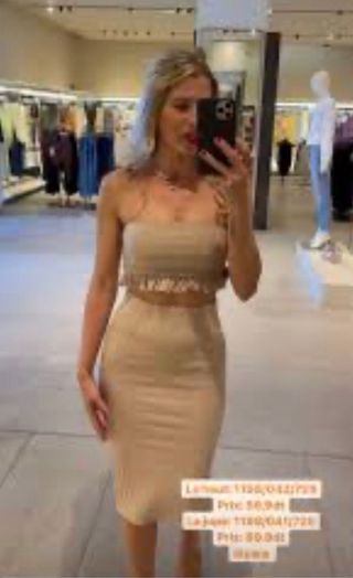 Conjunto top y falda elástico Zara Talla S y M