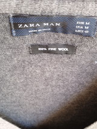 Chaqueta punto lana gris hombre Zara . Talla M.