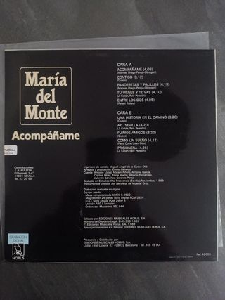 LP Vinilo MARIA DEL MONTE