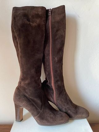 Stivali marroni con tacco tg 35