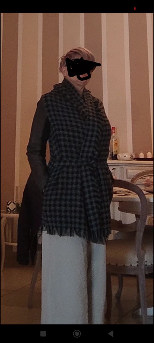 Giaccone in lana bicolore , stile urbancity