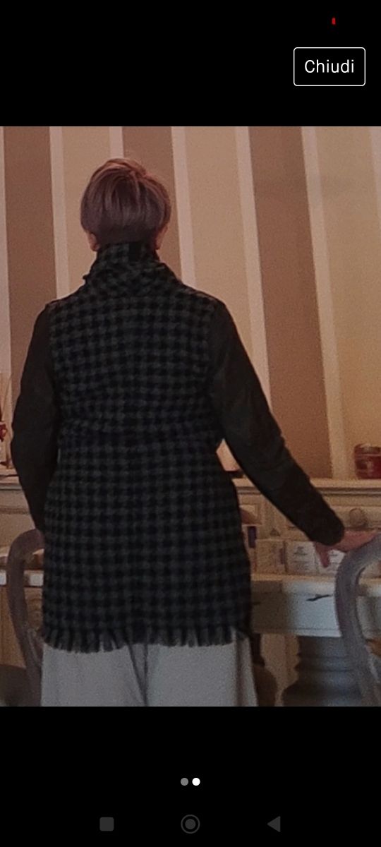 Giaccone in lana bicolore , stile urbancity