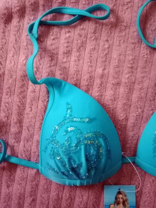Sujetador azul bikini