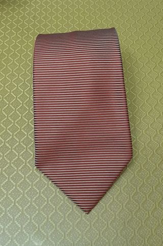 Cravatta uomo rossa a righe bianche