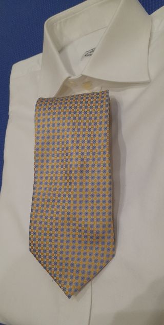 Cravatta uomo gialla e azzurra