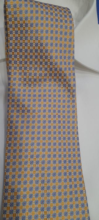 Cravatta uomo gialla e azzurra