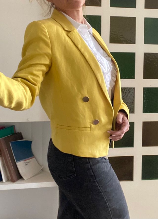 Blazer giallo Mango