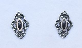 Pendientes plata 1ª ley con piedra azabache