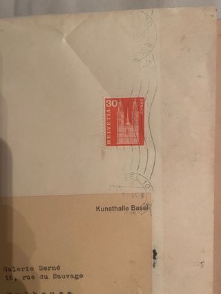 antiguo cartel suizo enviado a francia en 1964