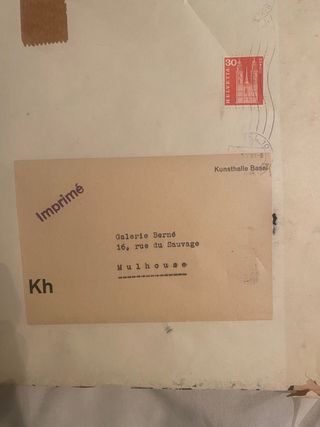 antiguo cartel suizo enviado a francia en 1964