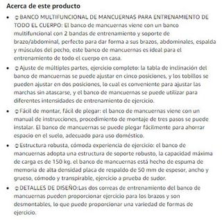 Banco de Pesas Multifuncional · Nuevo a estrenar