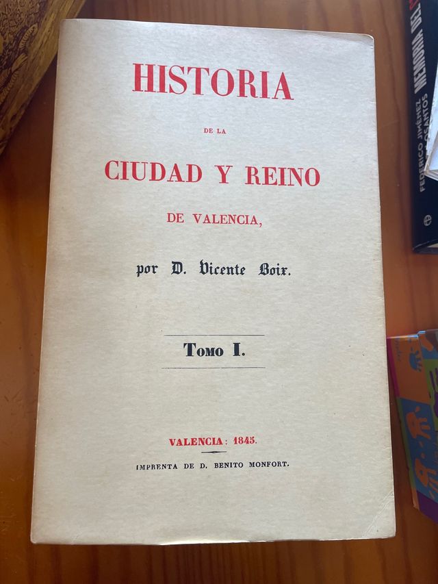 Vicente Boix facsímil 3 tomos Valencia