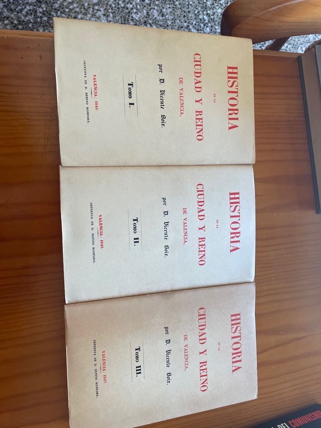 Vicente Boix facsímil 3 tomos Valencia