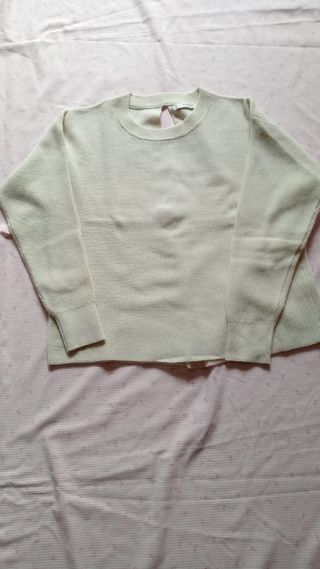 Jersey Mango beige talla S, nuevo.