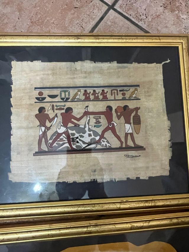 4 papiri egiziani con cornice