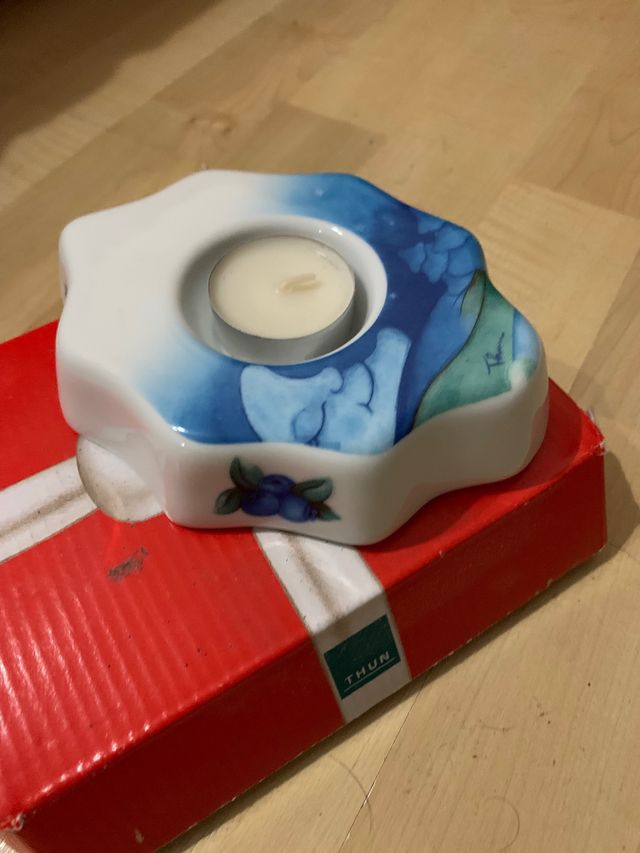 Idea regalo thun porta candele a forma di foglia