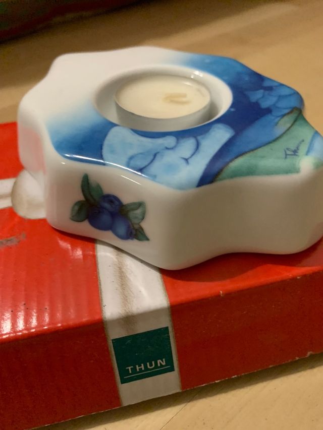Idea regalo thun porta candele a forma di foglia