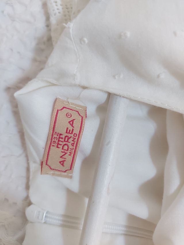 Vestido blanco plumeti Andrea Milano talla 8 años