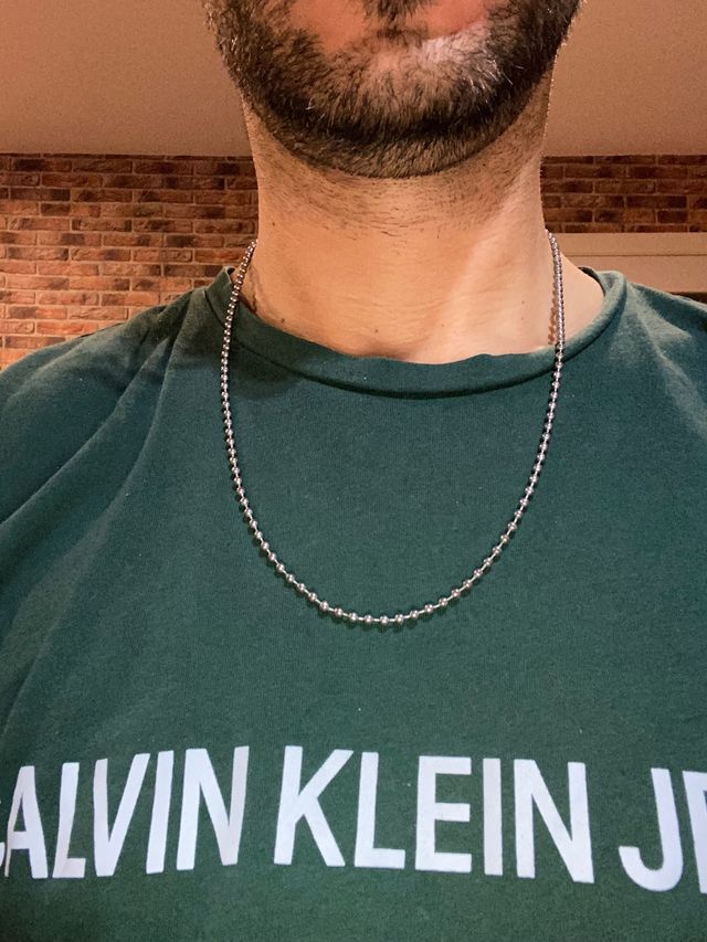 collar de plata bolitas