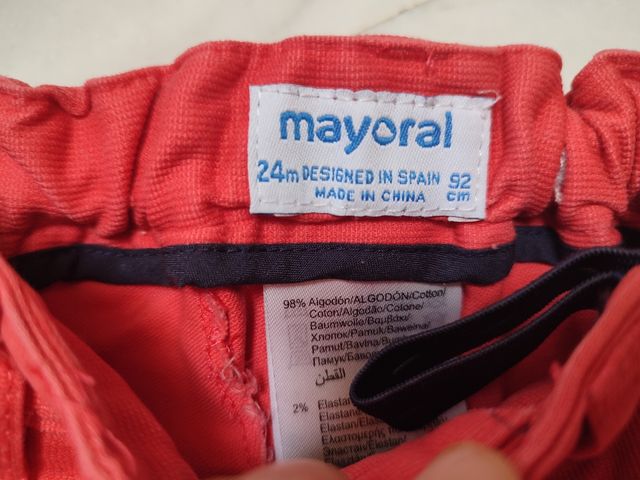 Pantalón rojo niño mayoral 24 meses