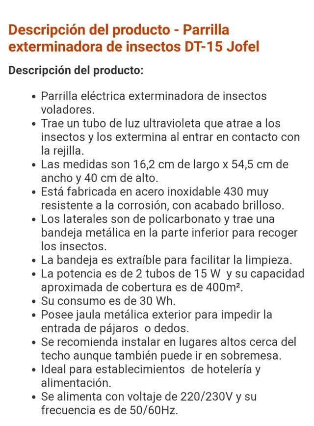 Mosquitera marca jofel exterminador de insectos
