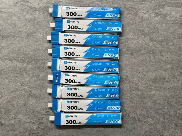 Batterie 300mAh 1S per Meteor65. Per unità