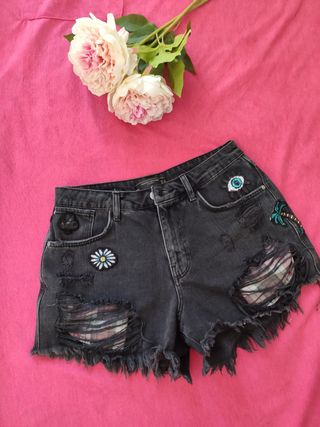 Shorts vaquero bordado de Zara🌺