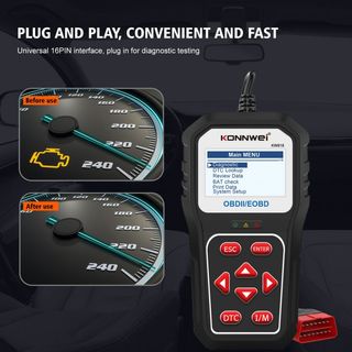 KONNWEI KW818 OBD2 Escáner: Lector de Código OBDII