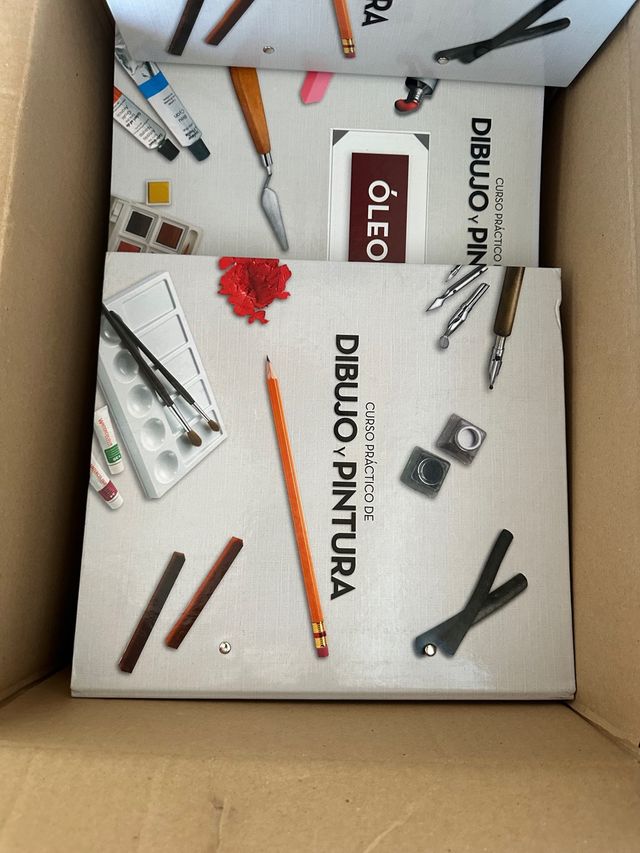 coleccion de libros y discos de pintura