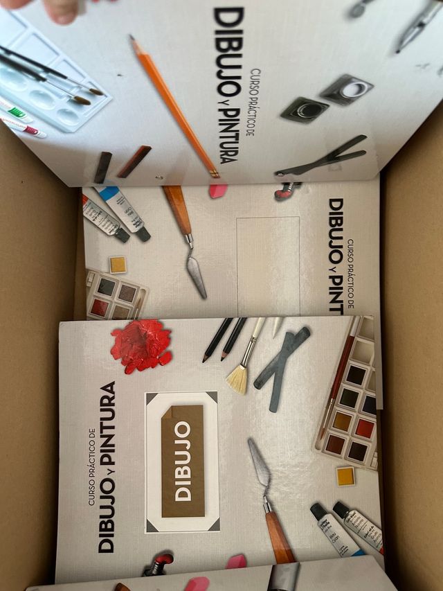 coleccion de libros y discos de pintura