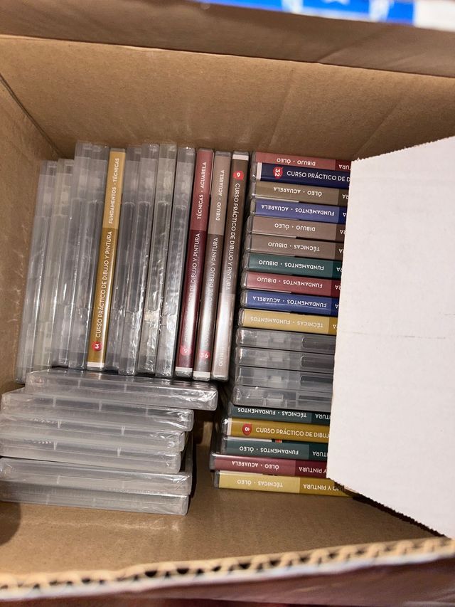 coleccion de libros y discos de pintura