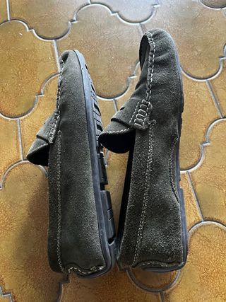 Mocassini Verdi Scamosciati Bata