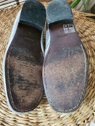 Loafers prateados pele italiana.