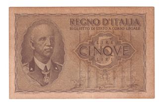 5 Lire, Biglietto di Stato, Vittorio Emanuele III 