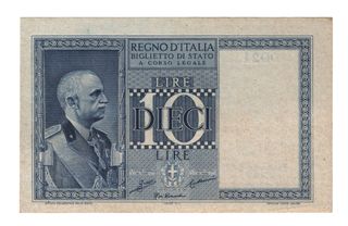 10 Lire, Regno d'Italia, V.Emanuele III - FDS
