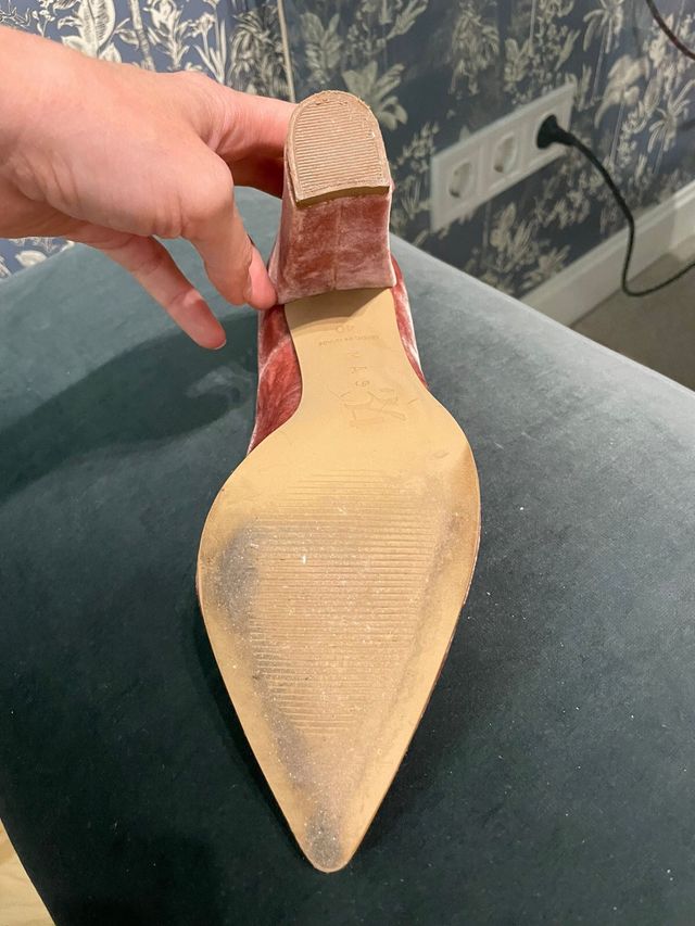 Zapatos stiletto modelo catalina terciopelo rosa