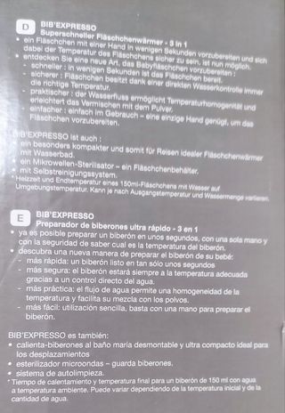 Beaba Bib expresso, calienta biberones
