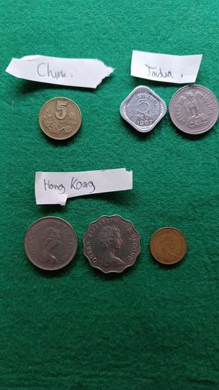 Lote de monedas del continente asiático y oceanía