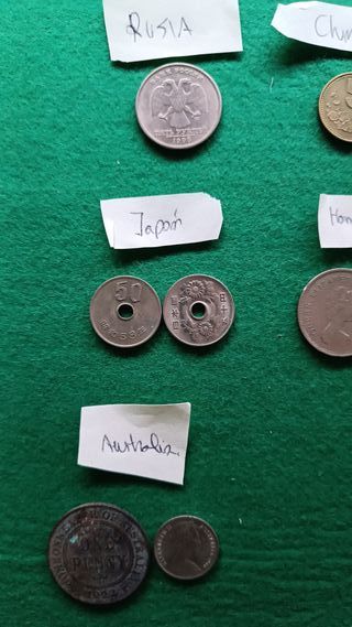 Lote de monedas del continente asiático y oceanía