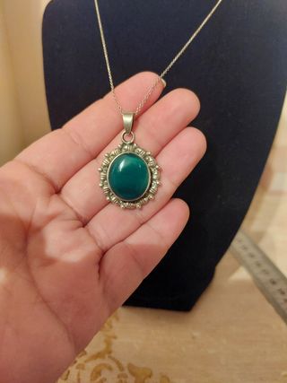 Colgante agata plata 925 con cadena