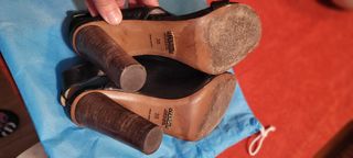 Sandalias negras piel 