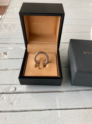 Anillo BVLGARI original de oro blanco 18qt
