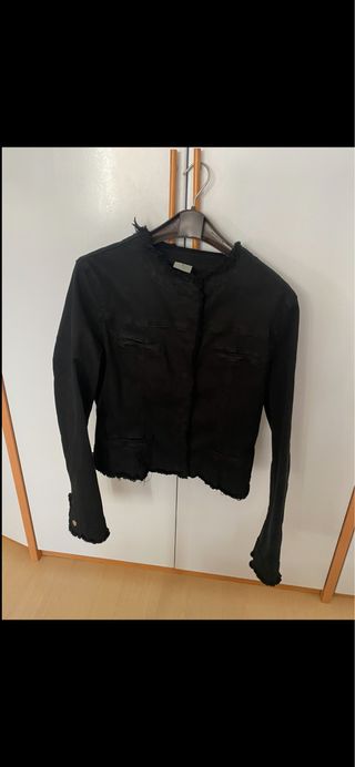 giacca denim nero taglia unica
