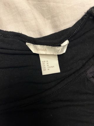 Camiseta negra embarazada M H&M manga francesa
