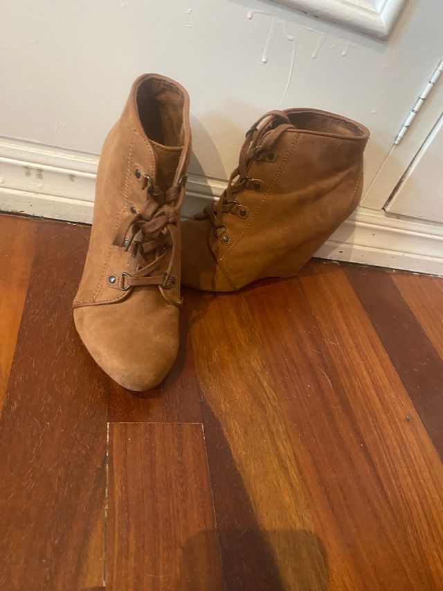 Botines marrones de tacon talla 38