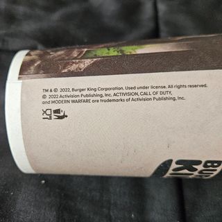 Vaso call of duty burguer