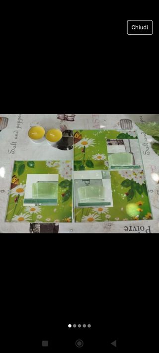 Set porta candela verdi
