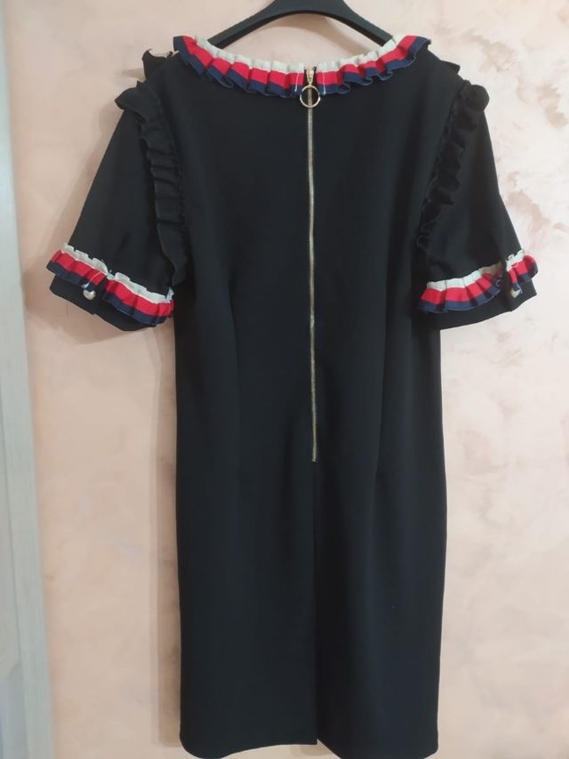 Vestito donna nero con rouges colorate