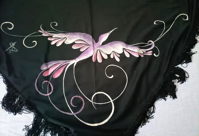 Scialle dipinto a mano