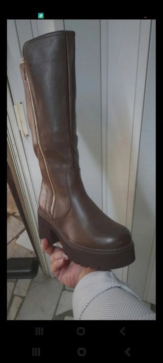 Stivali donna Alti pelle Marrone N39